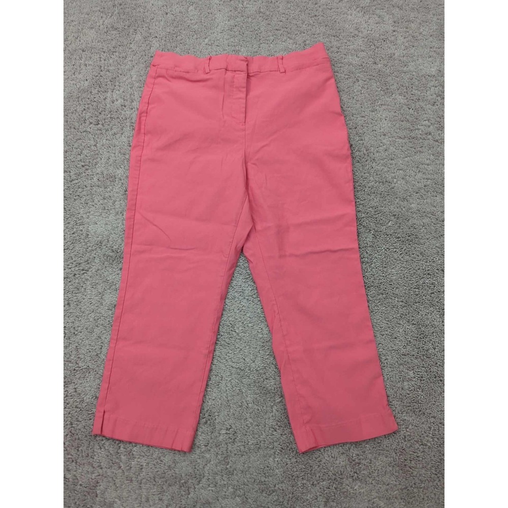 Lane Bryant Pants Womens 14 Pink High Rise Straight Leg Cropped Stretch Casual